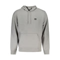 Sweatshirt gris en coton pour homme de la marque Calvin Klein, à col rond et manches longues, vue de face.