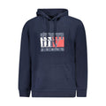 Pull à capuche en coton bleu pour homme Tommy Hilfiger, avec logo sur la poitrine, doux et confortable.
