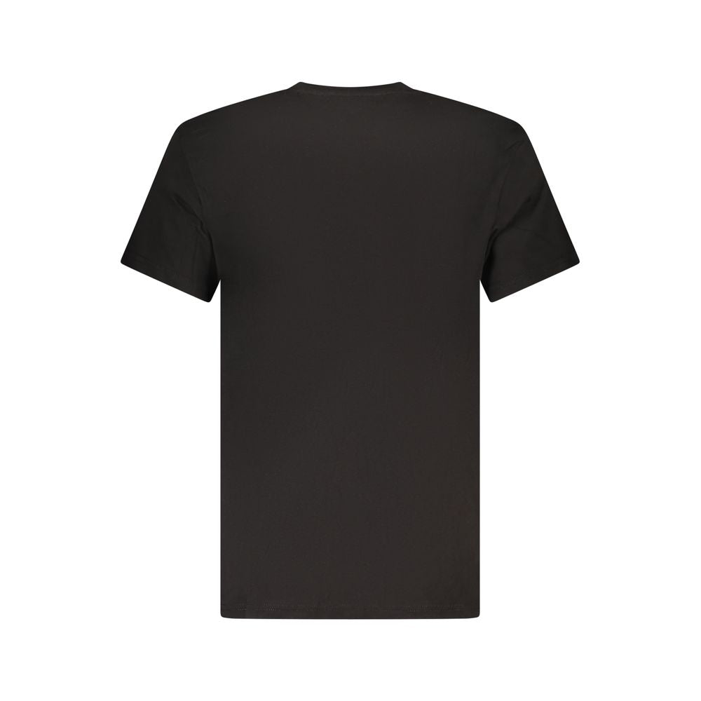 T-shirt homme en coton noir de la marque Tommy Hilfiger, coupe classique, logo brodé sur la poitrine.