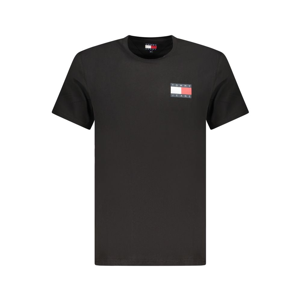 T-shirt homme en coton noir de Tommy Hilfiger, col rond et logo discret sur la poitrine, image 8836559.