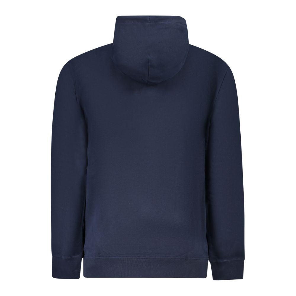Hoodie en coton bleu pour homme de la marque Tommy Hilfiger, style décontracté avec logo sur la poitrine.