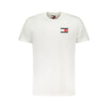 T-shirt blanc en coton pour homme de la marque Tommy Hilfiger, vue de face avec col rond et logo discret sur la poitrine.