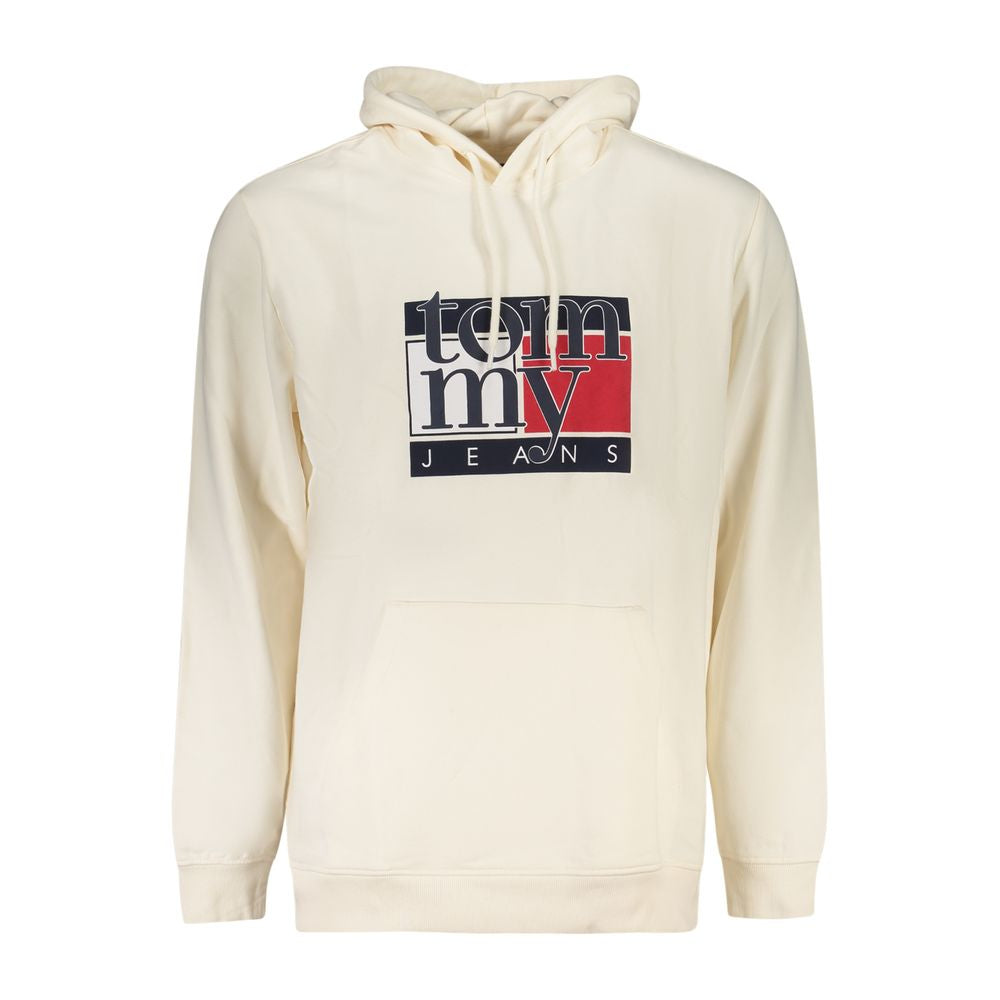 Sweat à capuche en coton blanc pour homme de Tommy Hilfiger, vue de face, avec logo logo visible sur la poitrine.