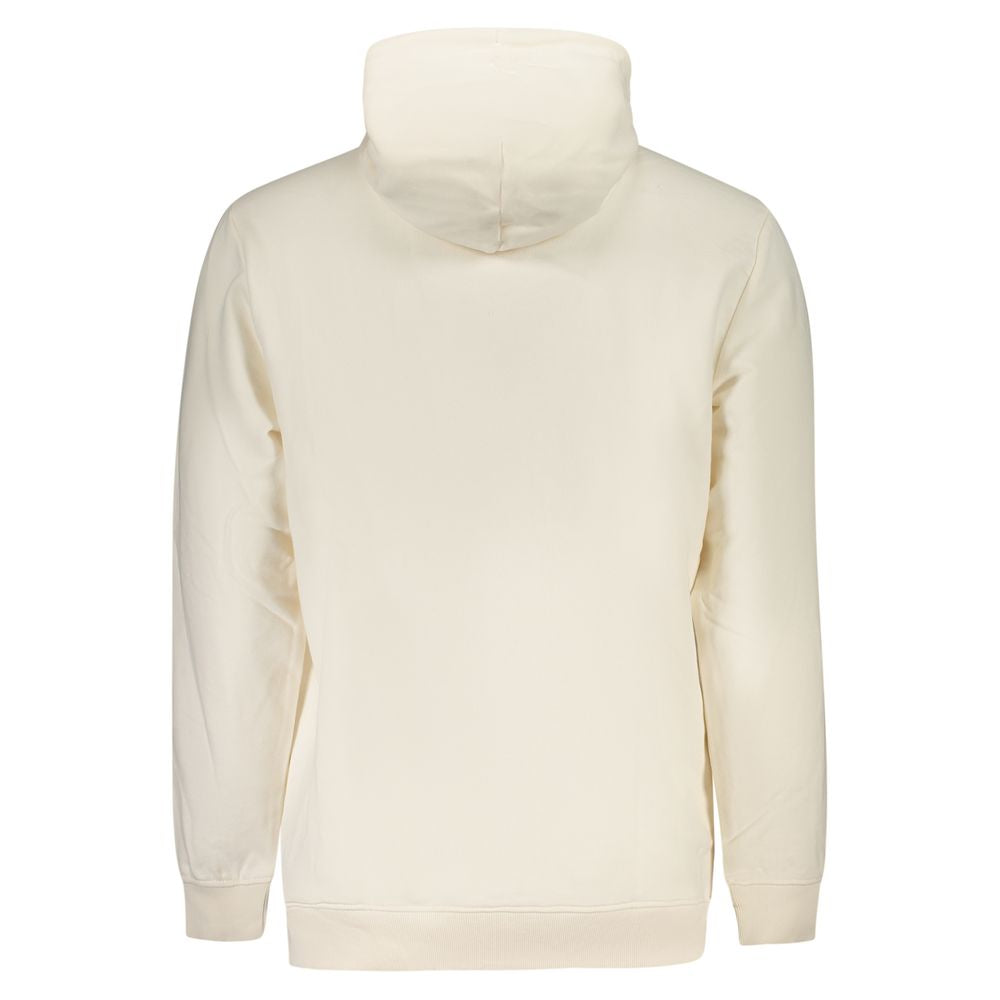 Sweat à capuche homme Tommy Hilfiger en coton blanc, avec logo sur la poitrine, porté sur un modèle.