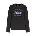 Sweat-shirt noir en coton pour femmes de Tommy Hilfiger, vue de face, avec logo discret sur la poitrine.