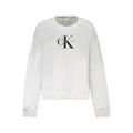 Sweat-shirt blanc en coton pour femmes de la marque Calvin Klein, coupe décontractée et logo discret sur la poitrine.