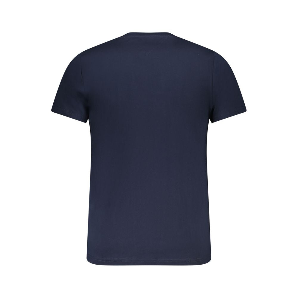 T-shirt homme en coton bleu Tommy Hilfiger, coupe classique avec logo sur la poitrine, vue de face.
