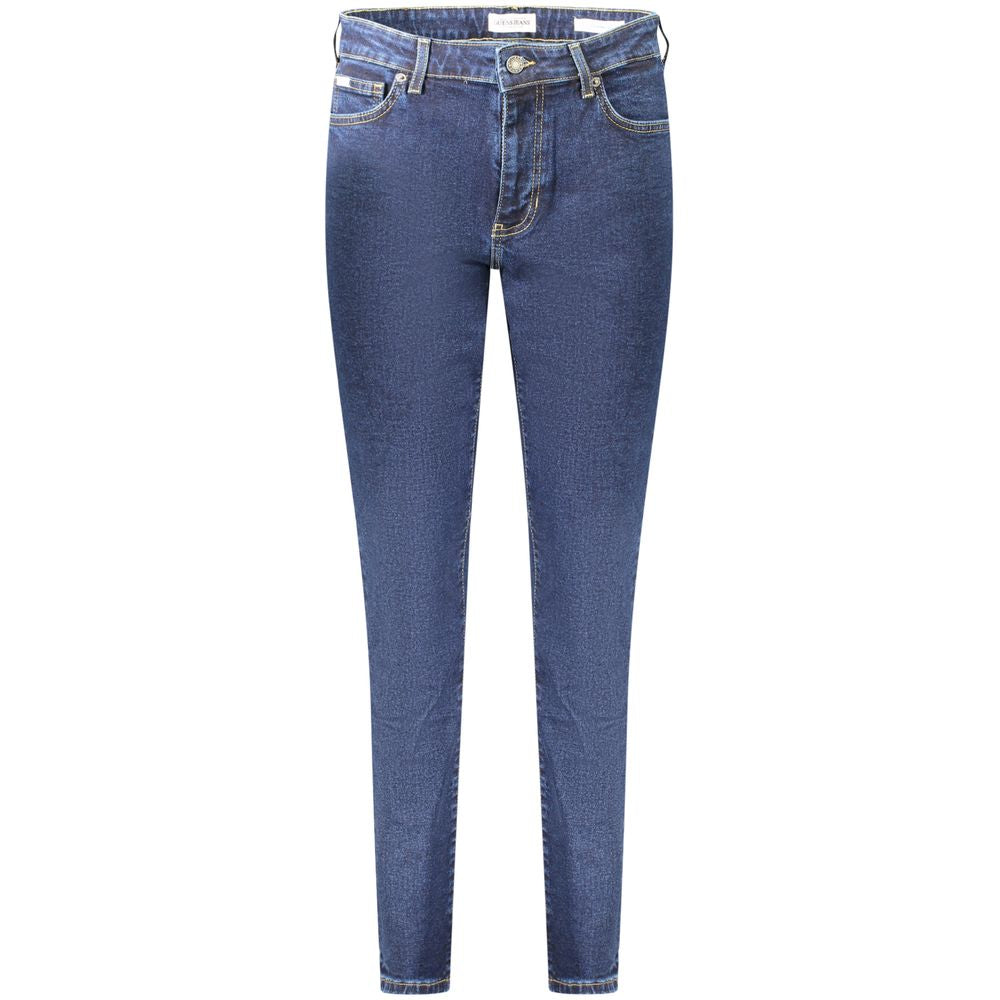 Jeans pour femmes Guess Jeans en coton bleu, coupe classique, visibles en détail sur l'image 8865875