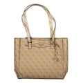 Sac à main Guess Jeans beige en polyuréthane pour femmes, design élégant avec détails modernes.