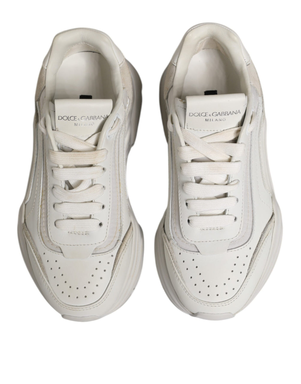 Chaussures sneakers basses blanches Dolce & Gabbana Daymaster, chaussures décontractées pour homme et femme.
