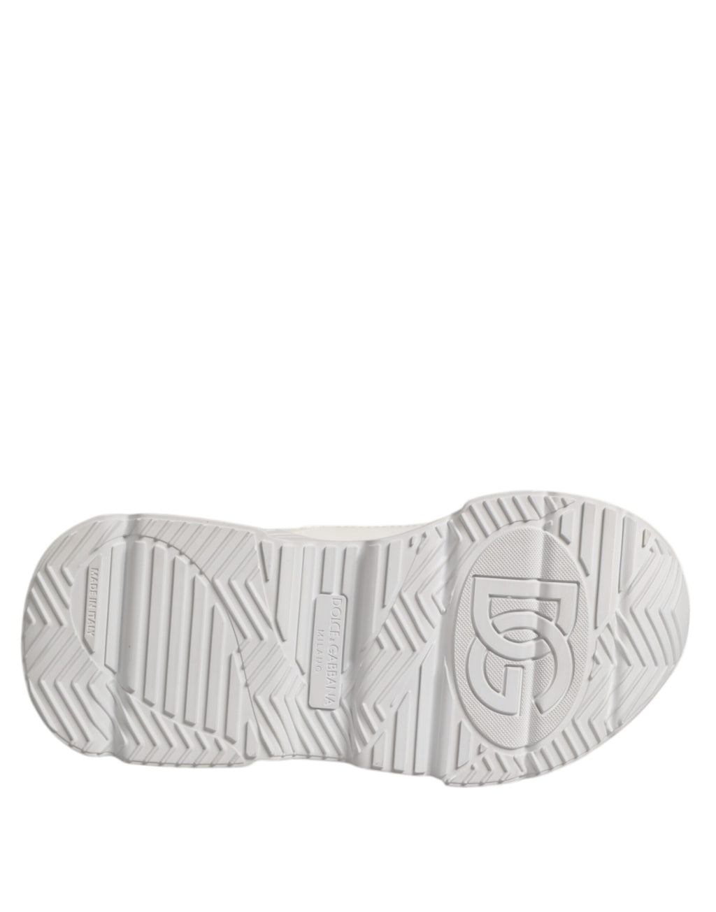 Chaussures sneakers basses blanches Dolce & Gabbana Daymaster pour homme, design élégant et moderne, vue de face.