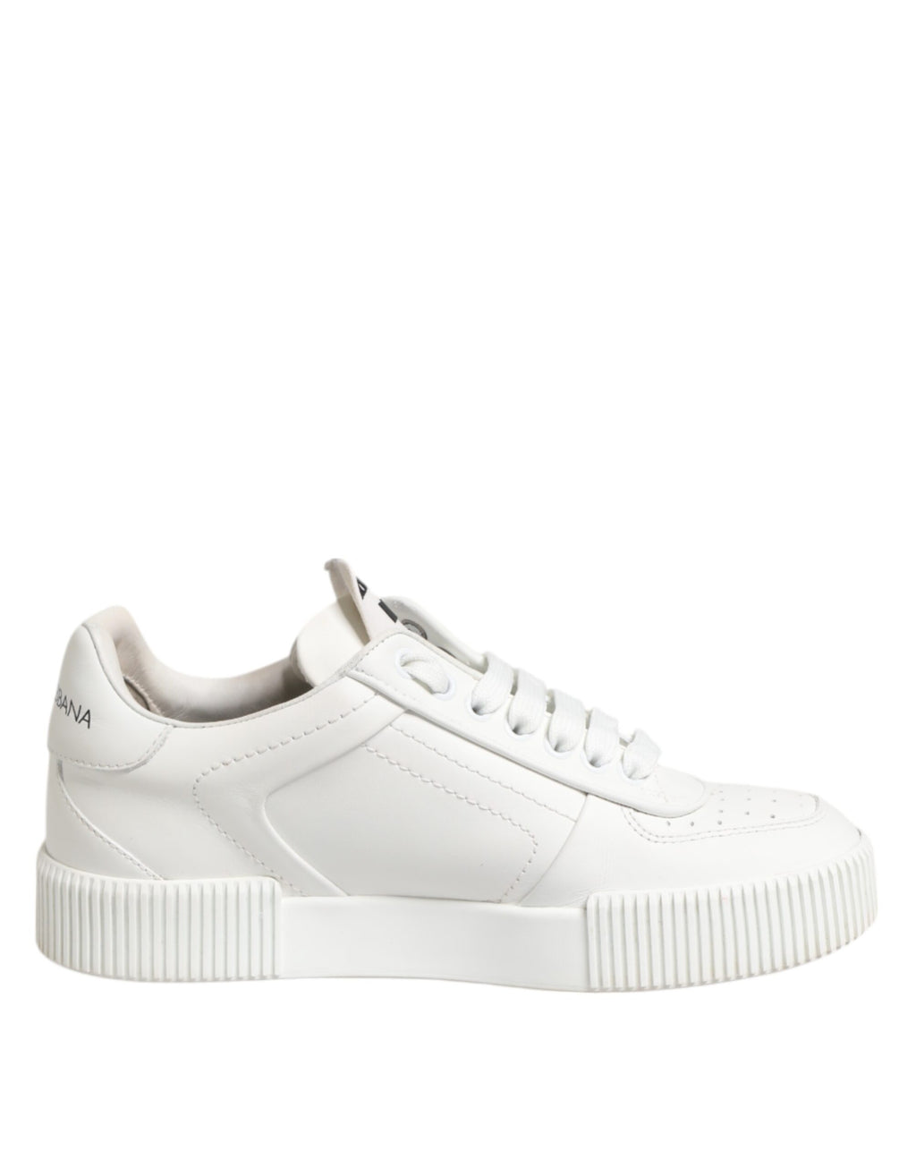 Chaussures basses Dolce & Gabbana Miami en cuir blanc, sneakers élégants pour homme avec design moderne et confortable