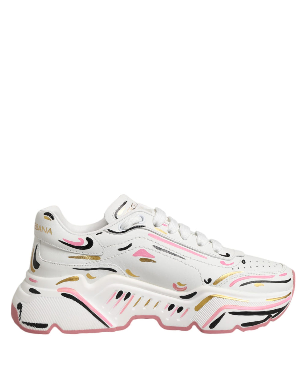 Chaussures sneakers Dolce & Gabbana DAYMASTER multicolores peintes à la main, style tendance et coloré.