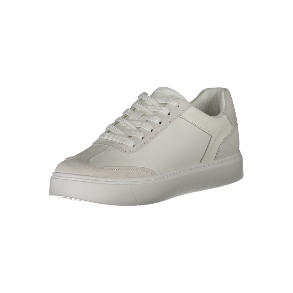 Chaussures de sport blanches en polyuréthane pour homme de Calvin Klein, baskets élégantes et confortables.