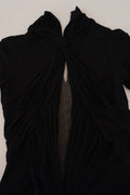 Robe courte noire en viscose à manches longues avec découpes, par Dsquared², silhouette élégante et moderne.