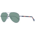 Lunettes de soleil en métal gris Guess avec monture fine et design moderne, vues de face.