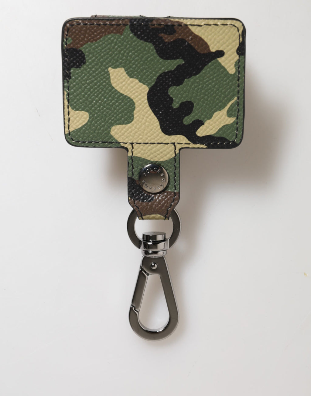 Dolce & Gabbana Multicolor Camouflage Leather Metal Accessory Airpods Case