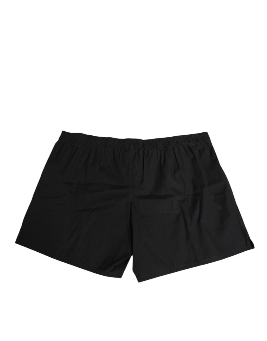 Maillot de bain Dolce & Gabbana en coton noir avec taille élastique et bouton, style élégant pour la plage.