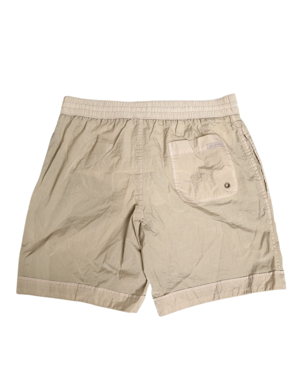 Short de bain homme en nylon beige Dolce & Gabbana, maillot de bain de plage élégant et confortable.