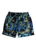 Boxers de bain pour homme Dolce & Gabbana en tissu à motif marbre bleu avec logo visible.