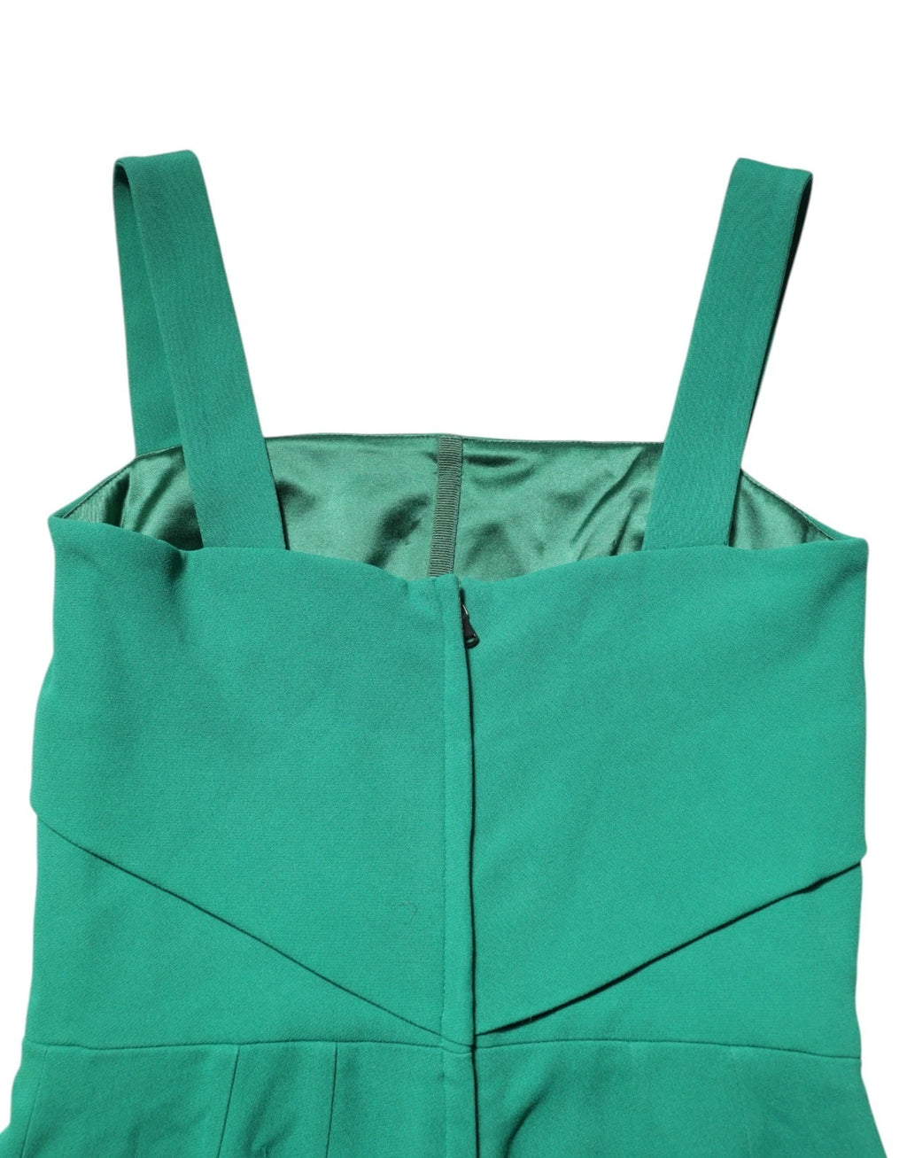 Robe moulante sans manches en rayonne vert foncé de Dolce & Gabbana, élégante et ajustée, pour un style sophistiqué.