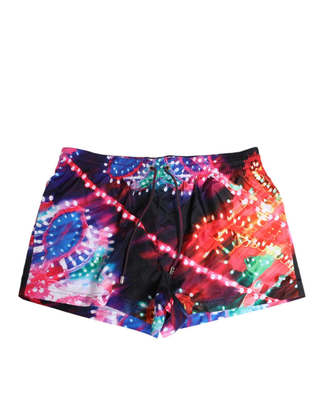 Shorts de bain en polyester à imprimé néon multicolore de Dolce & Gabbana, avec motif vif et coloré.
