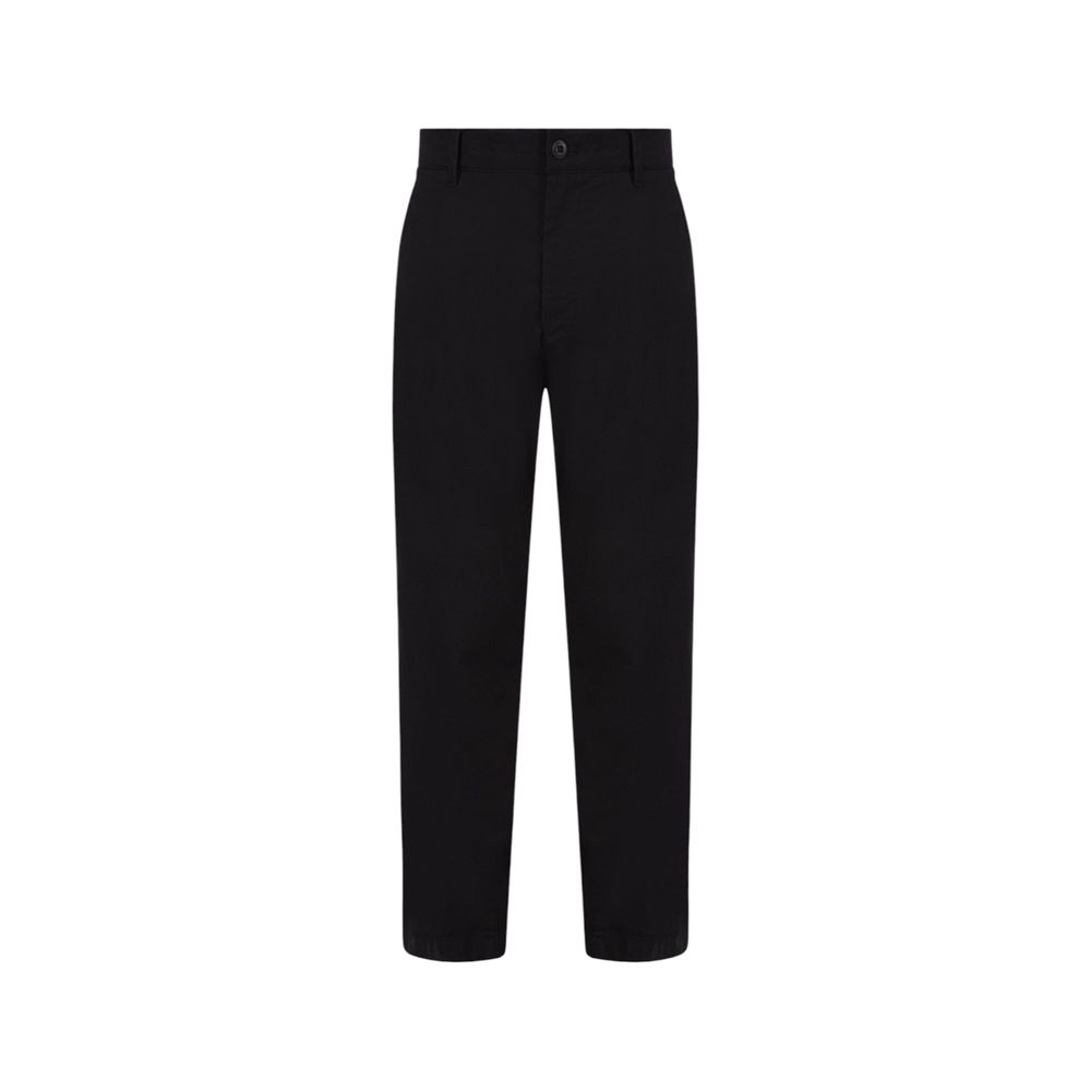 Pantalon chino Calvin Klein Jeans noir en coton recyclé, vue de face, décontracté et élégant pour homme.