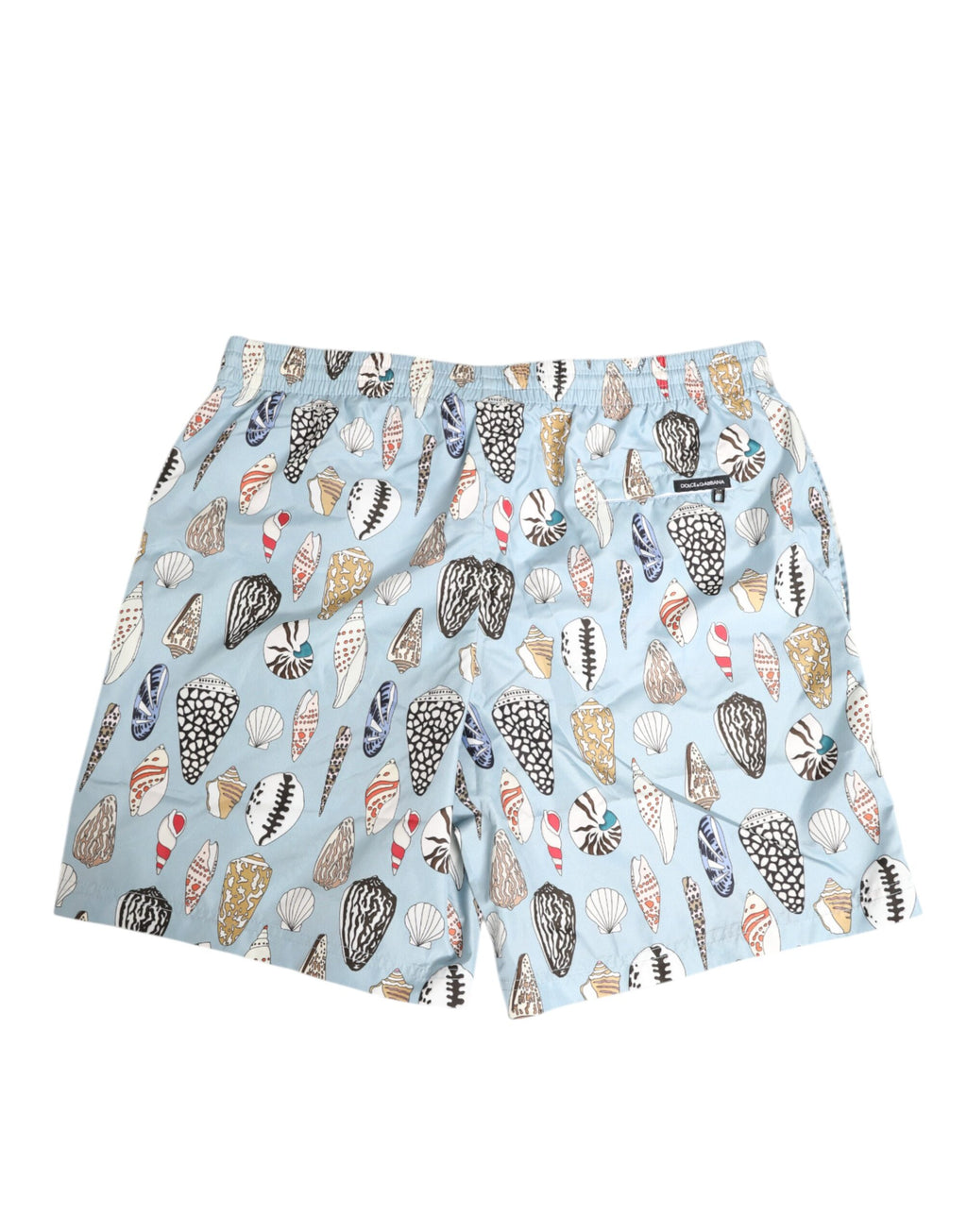 Shorts de bain en nylon Dolce & Gabbana avec motif coquillage bleu, style plage et détente, pour hommes.