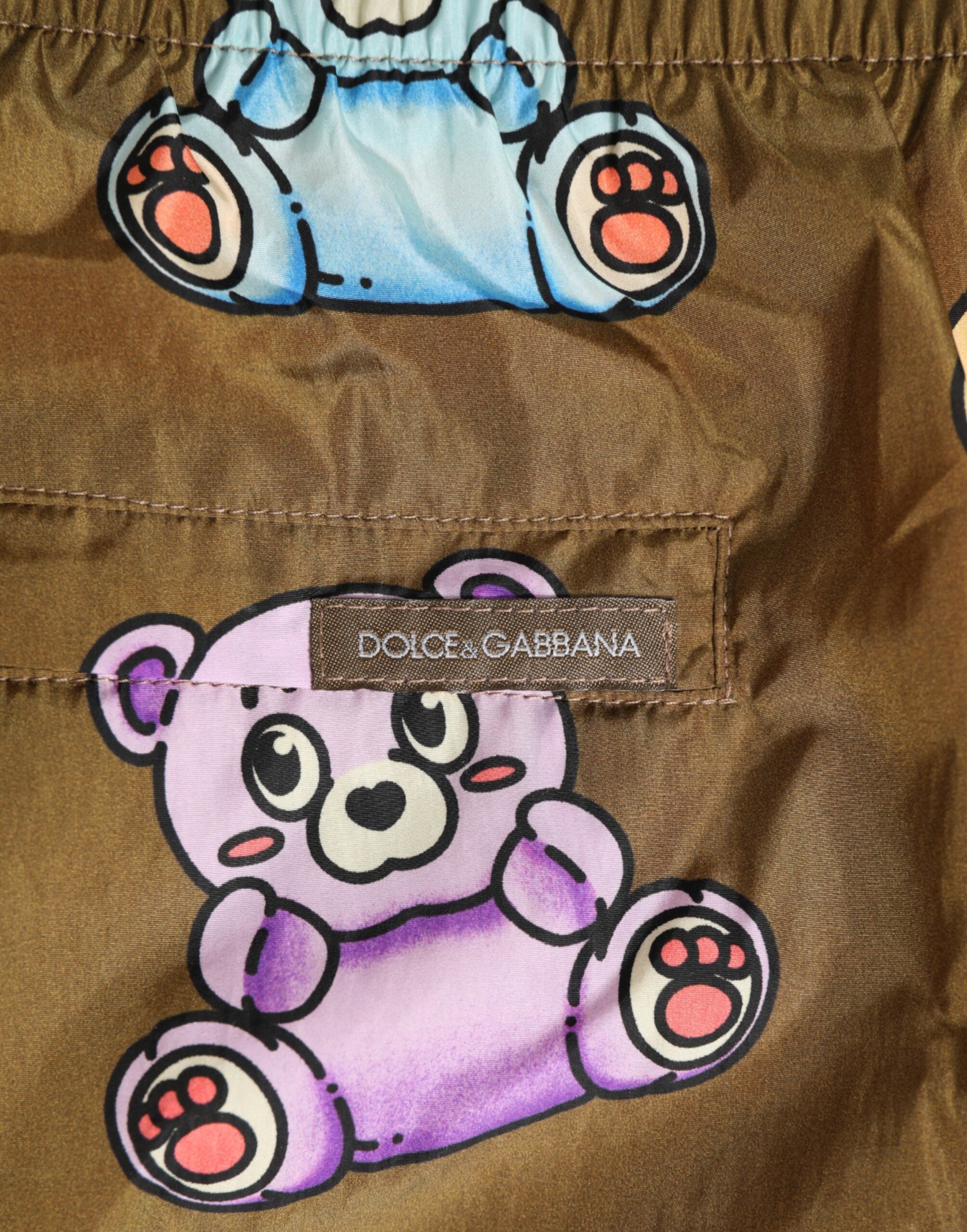 Shorts de bain pour homme Dolce & Gabbana, en coloris multicolore et style teddy bear, avec motif distinctif.