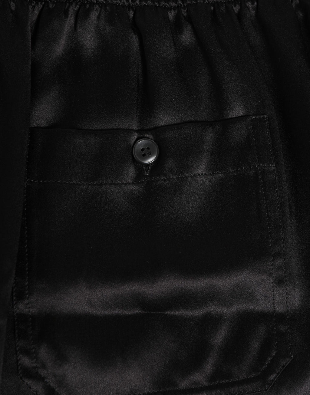 Boxers de bain pour hommes en satin de soie noir de Dolce & Gabbana, avec élastique, confort et style élégant.