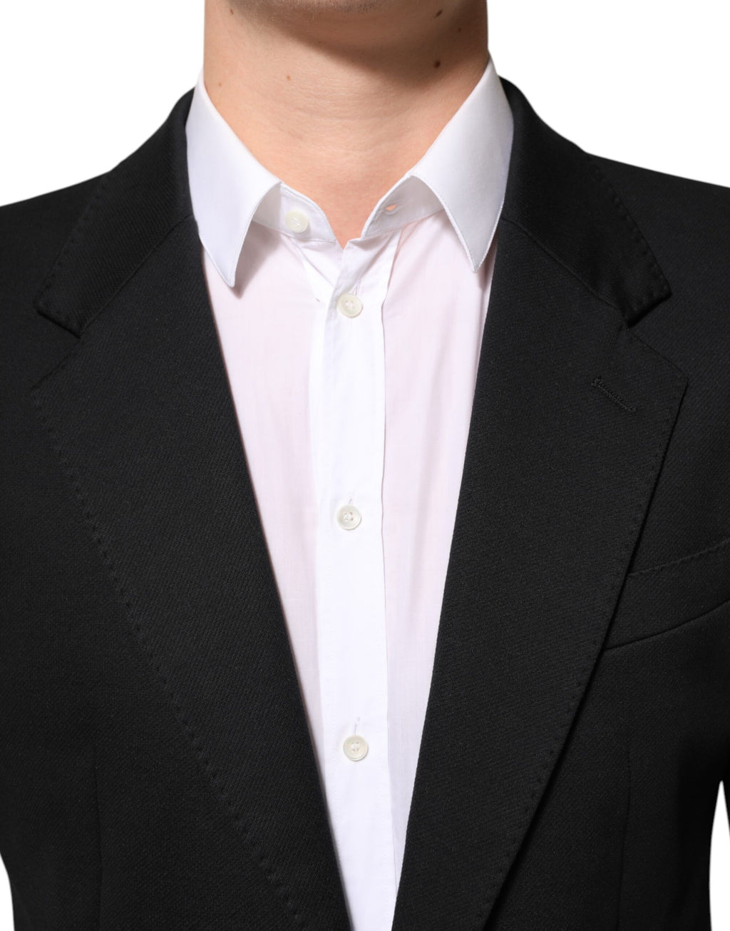 Veste blazer homme en coton bleu foncé Dolce & Gabbana, style élégant avec col classique et finition soignée.