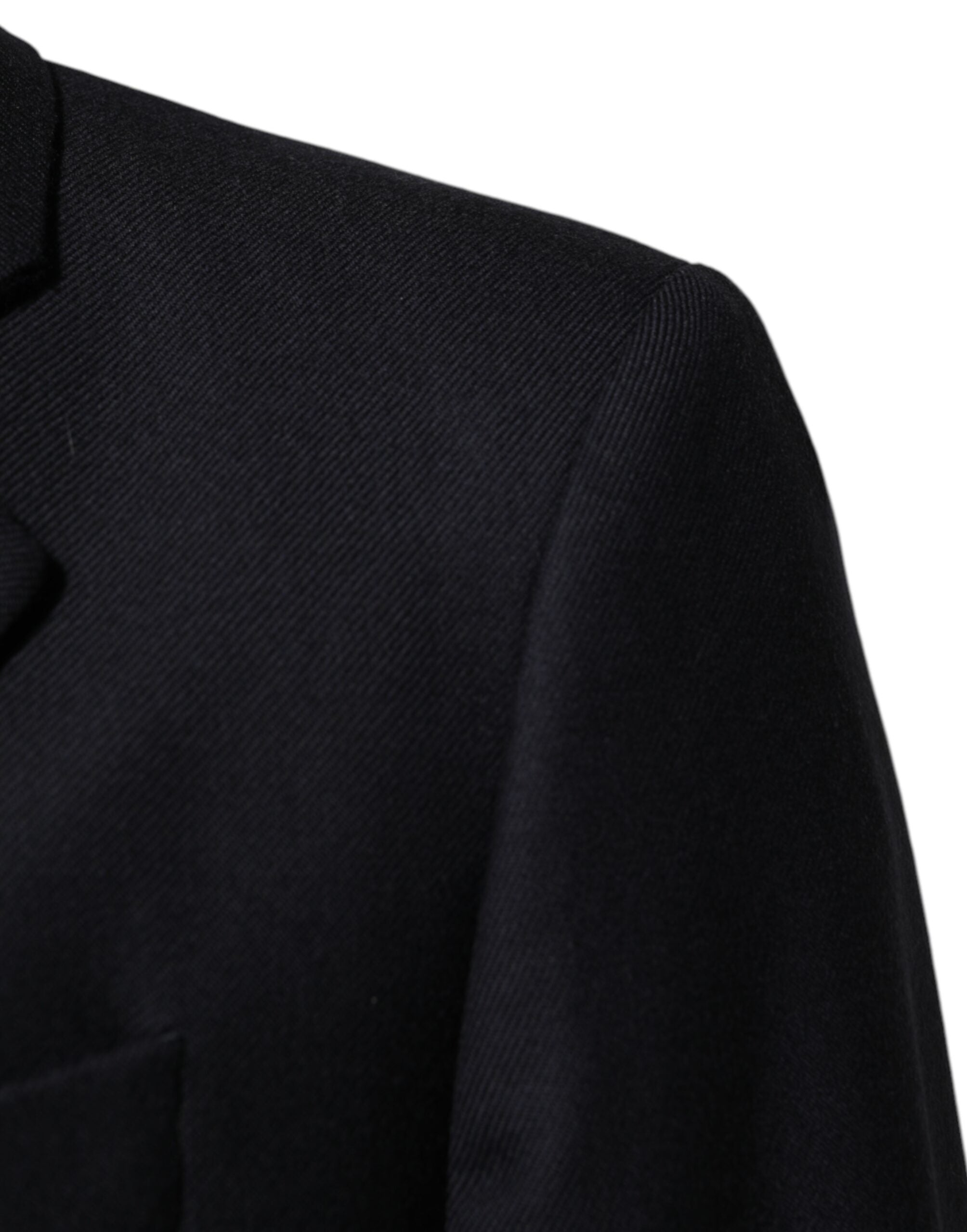 Veste blazer homme Dolce & Gabbana en laine bleu foncé, style élégant et classique pour occasion formelle.