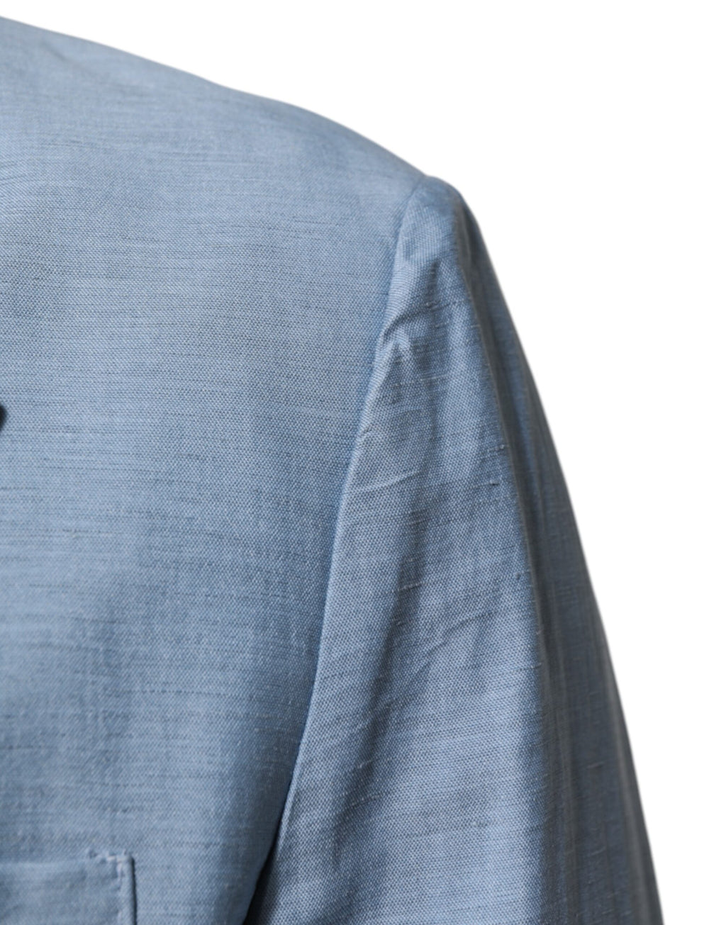 Veste blazer en lin Dolce & Gabbana Light Blue pour homme, double boutonnage et style élégant.