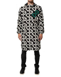 Veste à capuche pour homme Dolce & Gabbana noire et blanche avec logo imprimé, style élégant et décontracté.