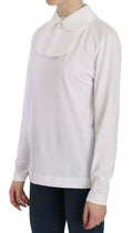 Chemise blanche en coton à manches longues avec col Dolce & Gabbana, élégante et sophistiquée.