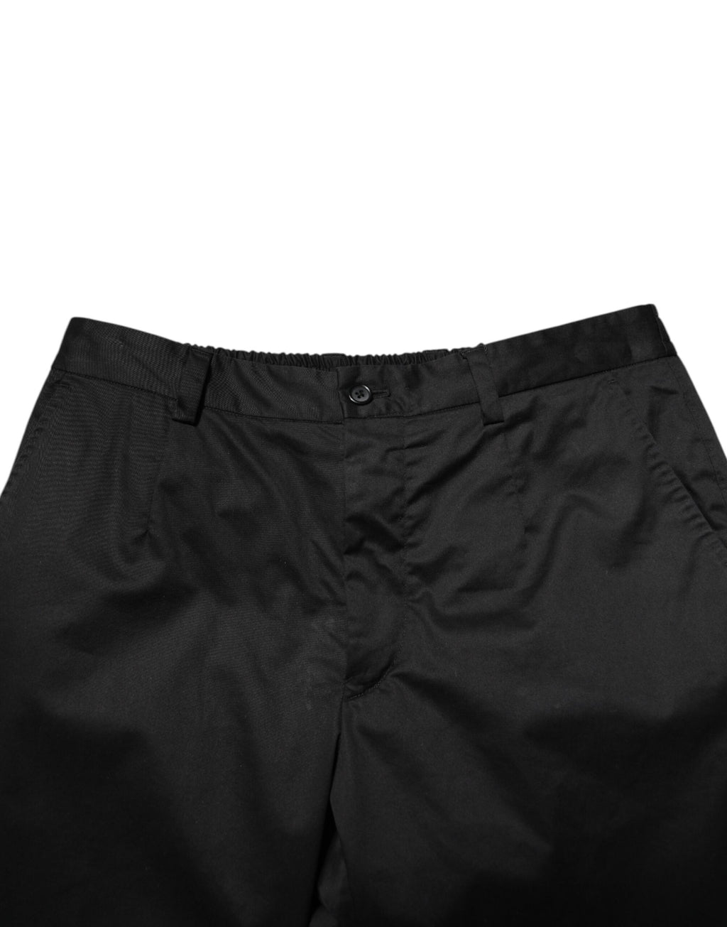 Pantalon formel en coton noir pour homme de la marque Dolce & Gabbana, coupe tapered, prêt à porter élégant.