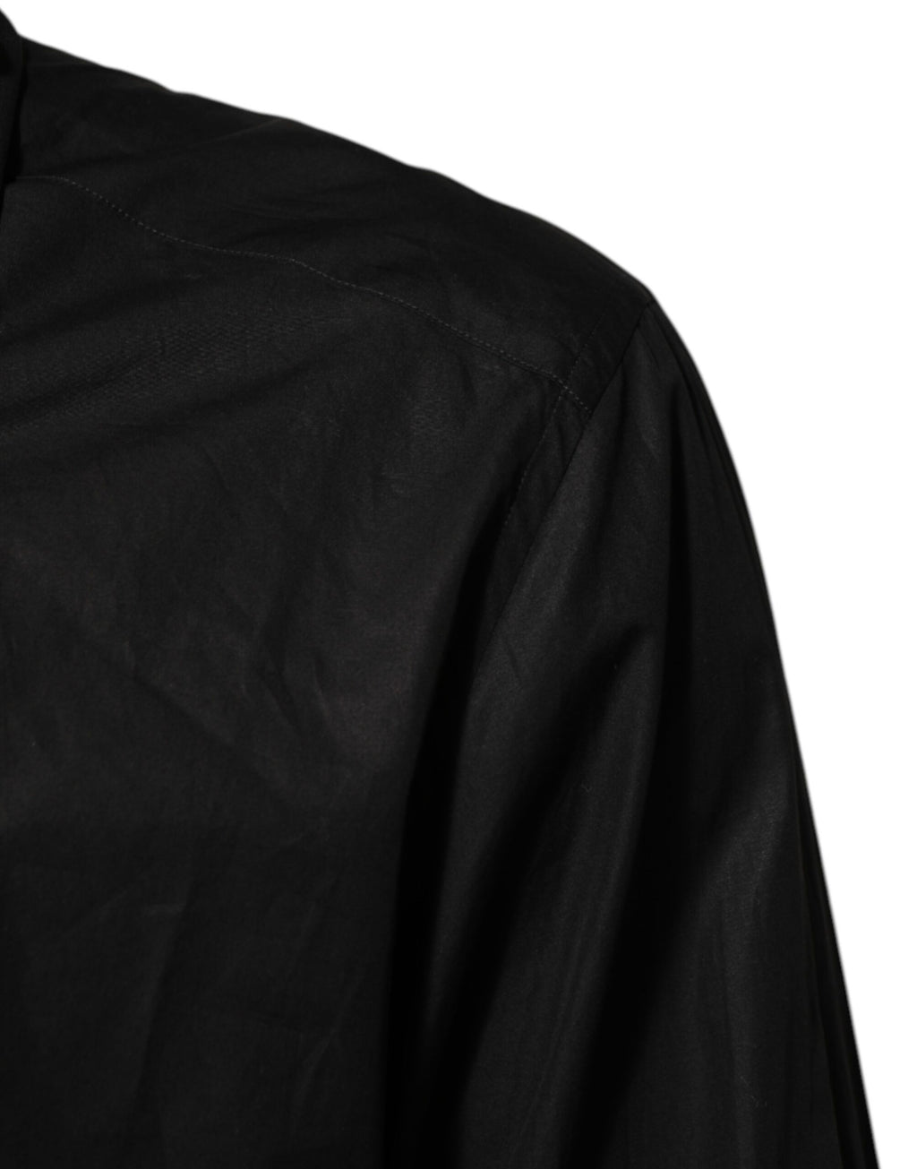 Chemise homme Dolce & Gabbana en coton noir avec col orné de détails embellis, élégante et sophistiquée.
