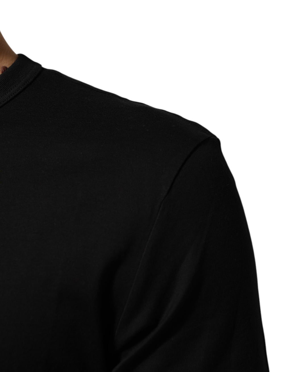 T-shirt pour homme en coton velours noir Dolce & Gabbana avec logo imprimé, mode élégante et décontractée.