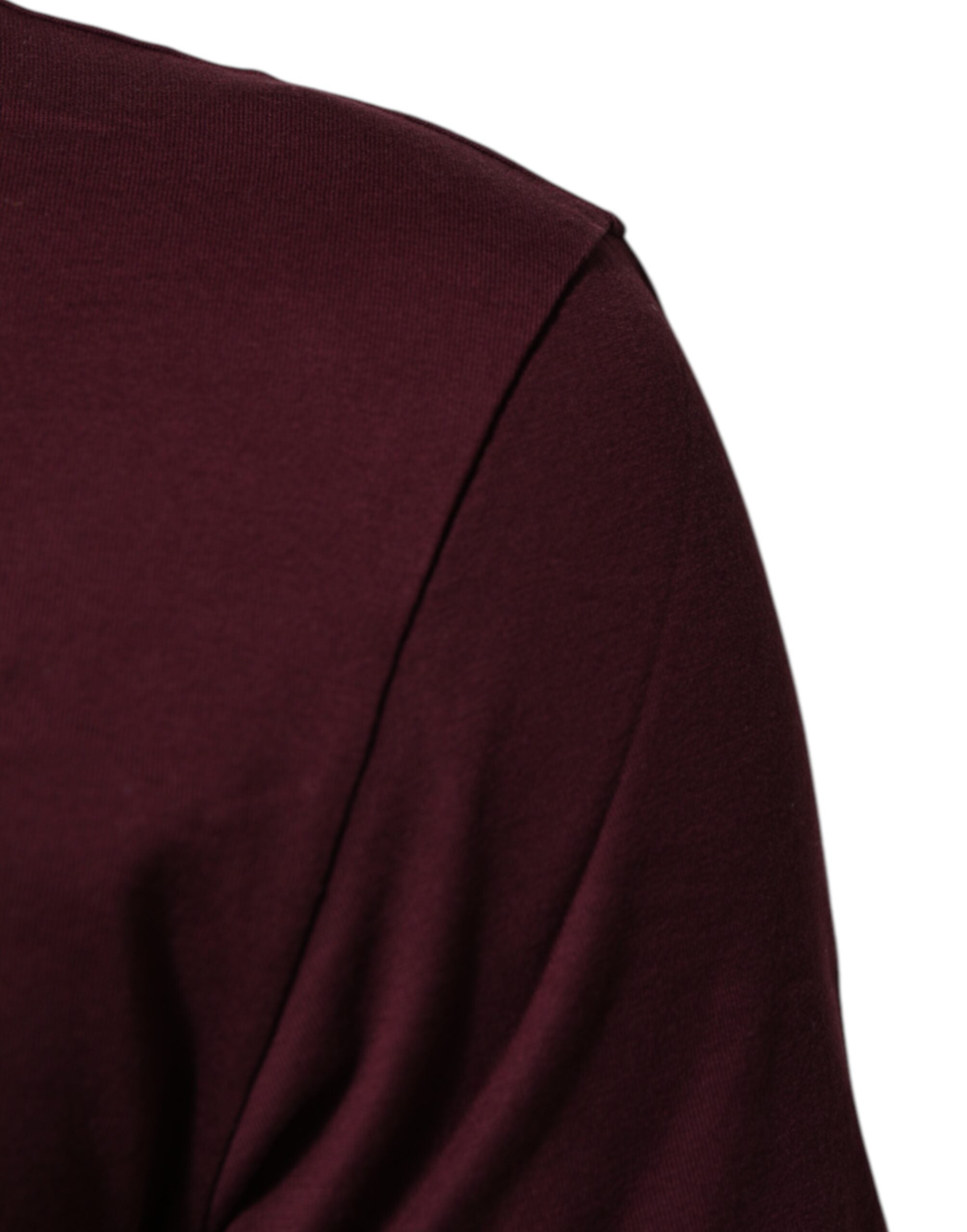 T-shirt Dolce & Gabbana en coton bourgogne avec logo DG Super King, vue de face.