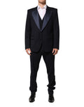 Dolce & Gabbana Dark Blue 3 Piece Wool Silk Blend Suit SICILIA