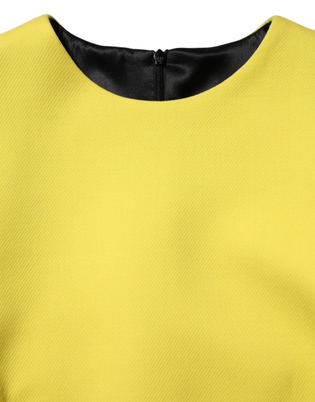 Robe courte jaune en viscose et acétate Dolce & Gabbana, manches longues, style élégant et moderne.