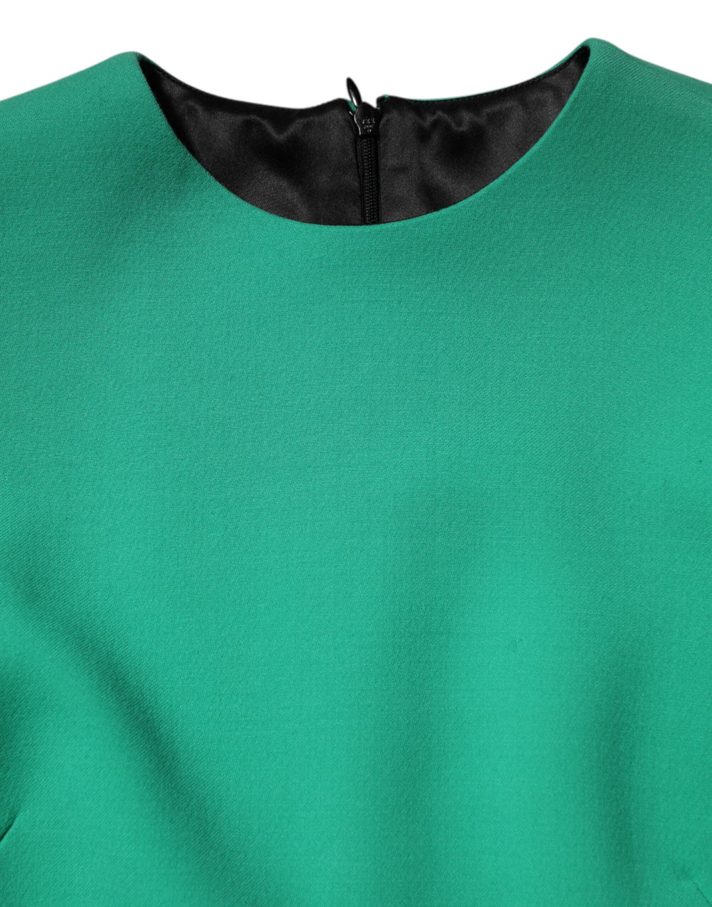 Robe courte vert en viscose et acétate de Dolce & Gabbana, manches longues et coupe élégante.