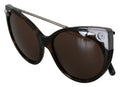 Lunettes de soleil Dolce & Gabbana DG4337 Dark Havana, monture œil de chat pour femmes, style élégant et moderne