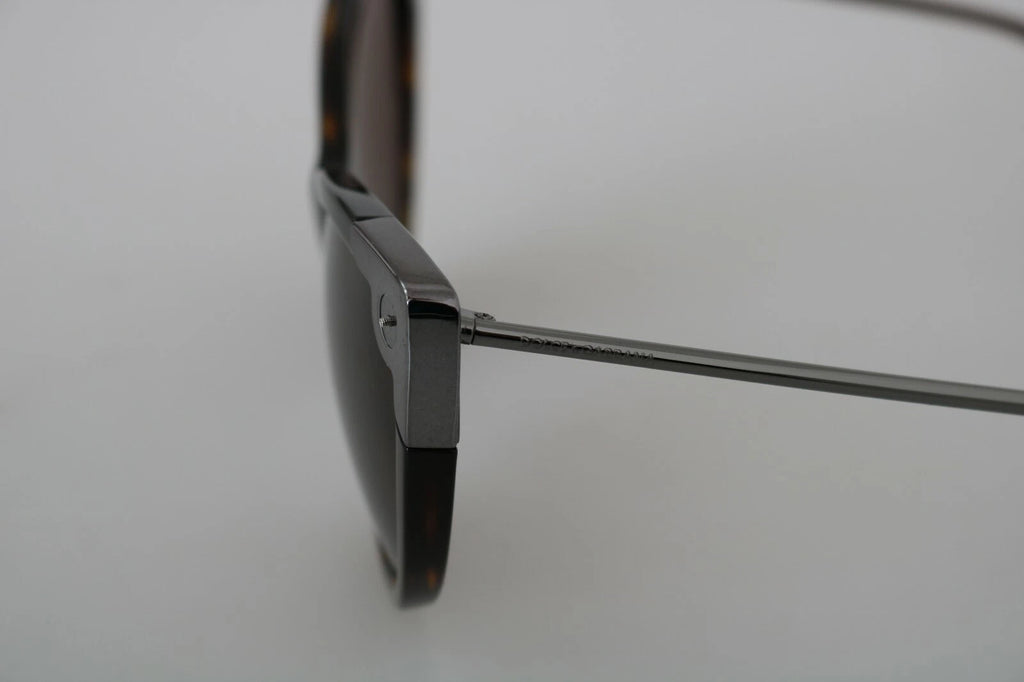 Lunettes de soleil pour femmes Dolce & Gabbana DG4337 Dark Havana, monture œil de chat, style élégant et sophistiqué.