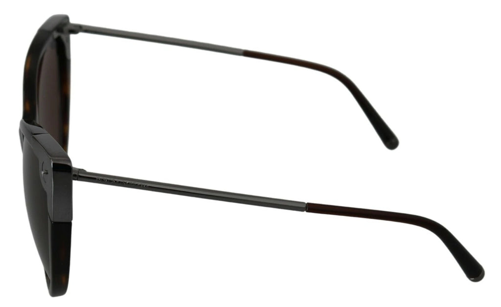 Lunettes de soleil femme Dolce & Gabbana DG4337 Dark Havana avec forme cat eye, monture en acétate marron foncé.