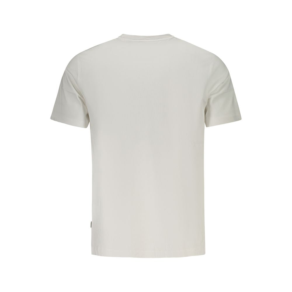 T-shirt blanc en coton pour homme de la marque Guess Jeans, coupe classique, vue de face.