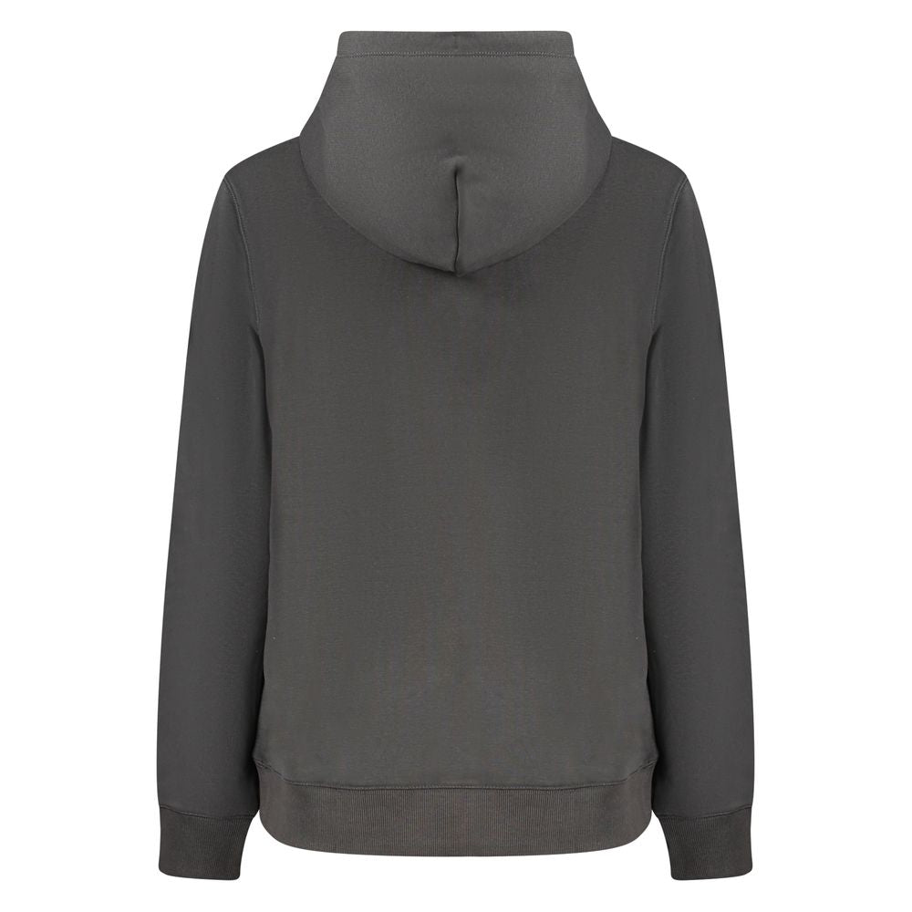Sweat à capuche en coton noir pour femme de la marque Tommy Hilfiger, ample et confortable, avec logo discret sur la poitrine.