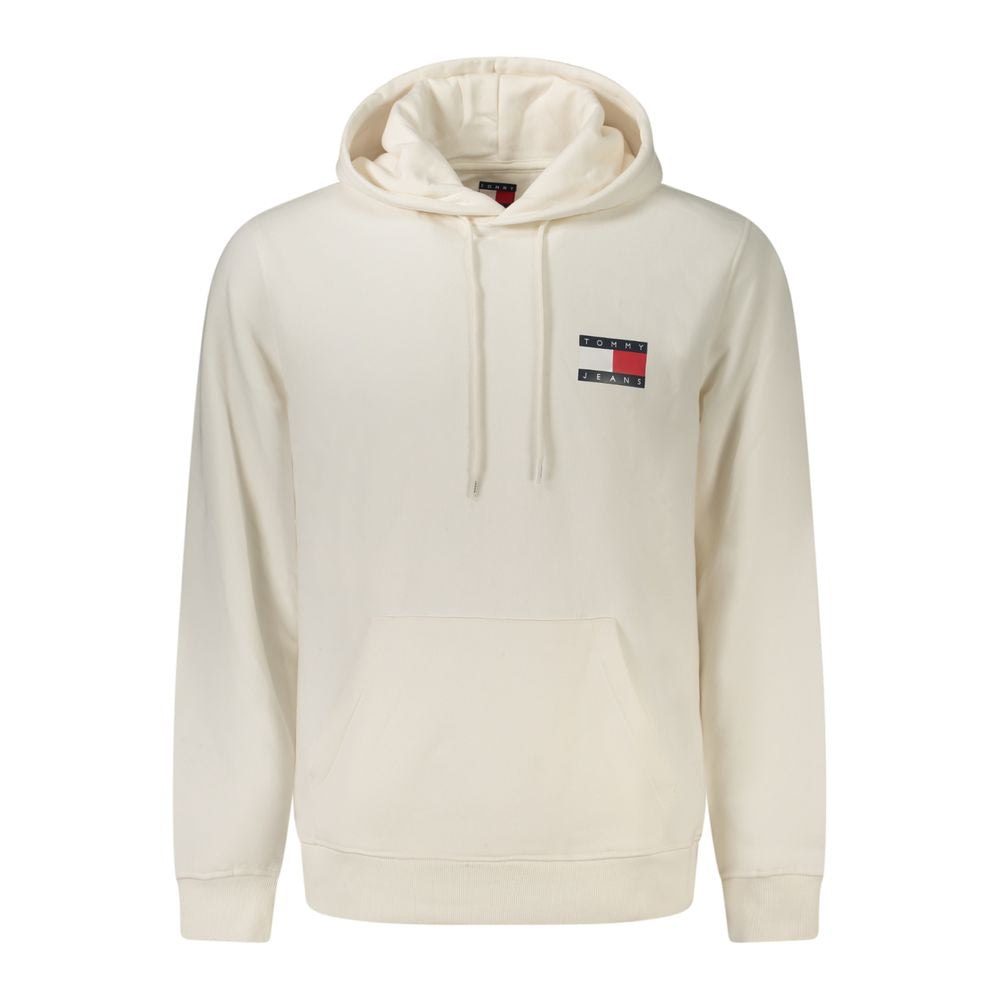 Sweat-shirt à capuche en coton blanc pour homme de Tommy Hilfiger, vue de face avec logo sur la poitrine.