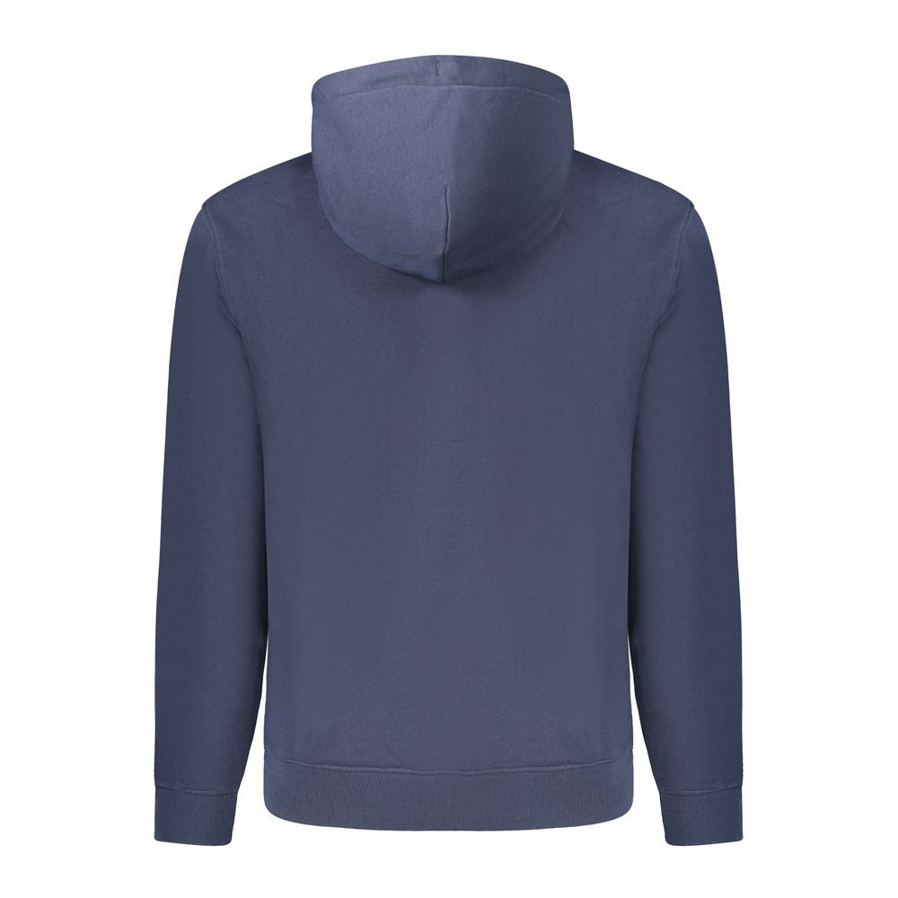 Pull à capuche en coton bleu pour homme de Tommy Hilfiger, sweatshirt décontracté avec logo sur la poitrine.