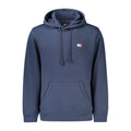 Sweat à capuche bleu en coton pour homme de la marque Tommy Hilfiger, image montrant le devant du hoodie avec logo.